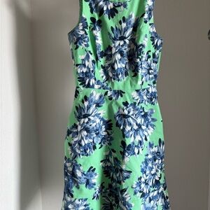 J. Crew Green and Blue Floral Dress